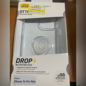 OtterBox symmetry pop iPhone 14 Pro Max clear protection case drop tested NWT